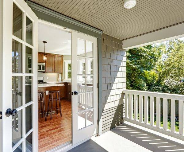 Open White French Doors