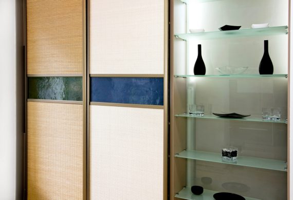 Shot of a wardrobe and layer glass shelves